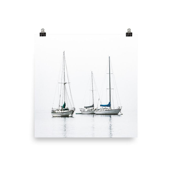 drei Segelboote - Poster 25x25 cm artlia