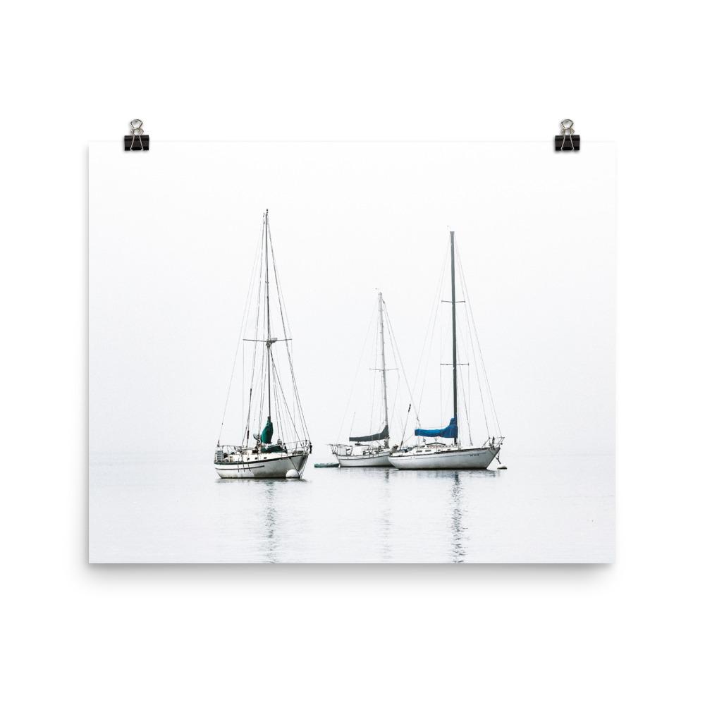 drei Segelboote - Poster 20x25 cm artlia