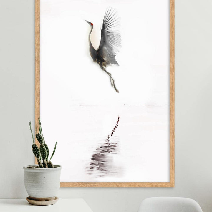 fliegender Kranich - Poster artlia
