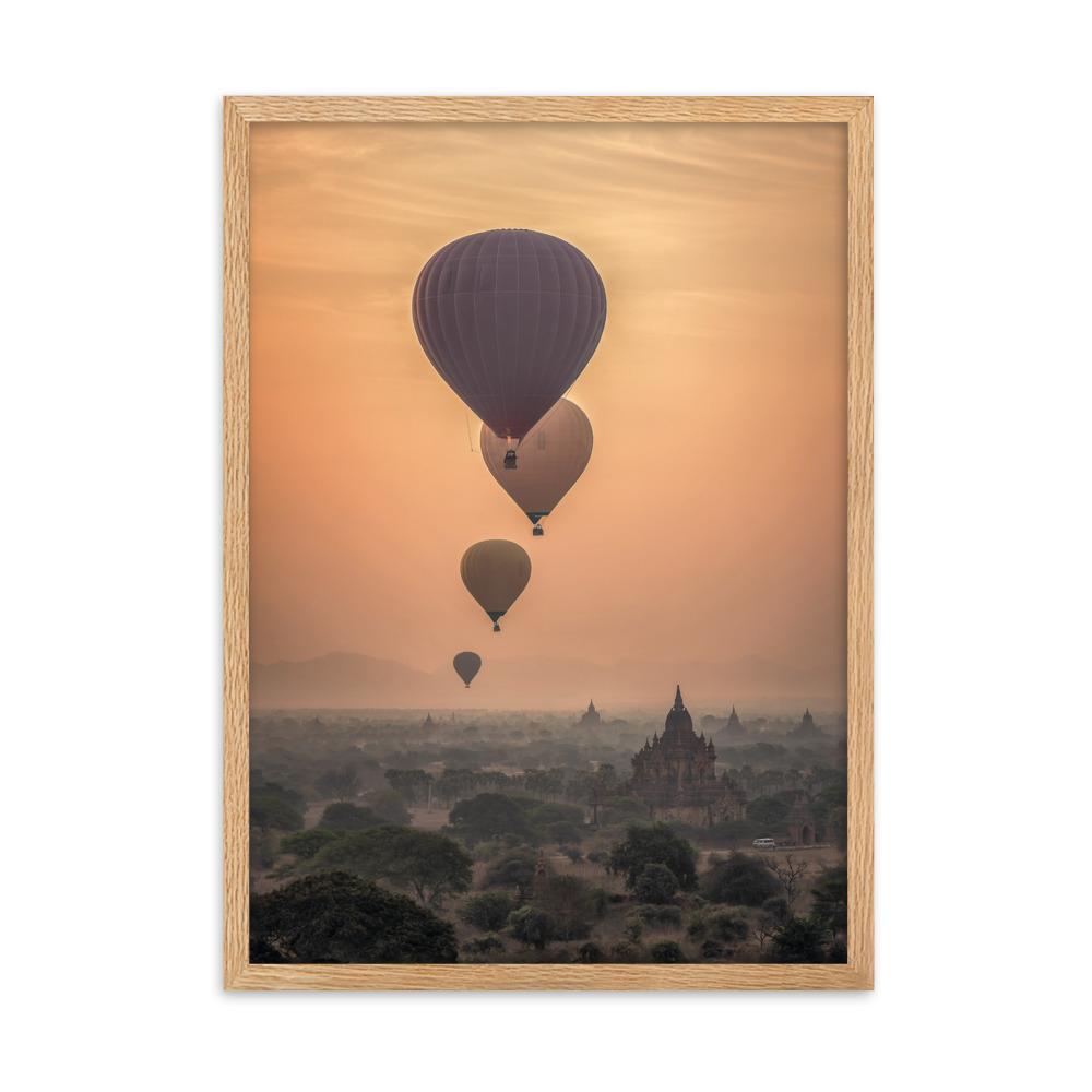 Heißluftbalons - Poster im Rahmen Oak / 50×70 cm artlia