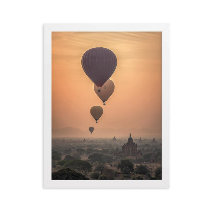 Heißluftbalons - Poster im Rahmen Weiß / 30×40 cm artlia