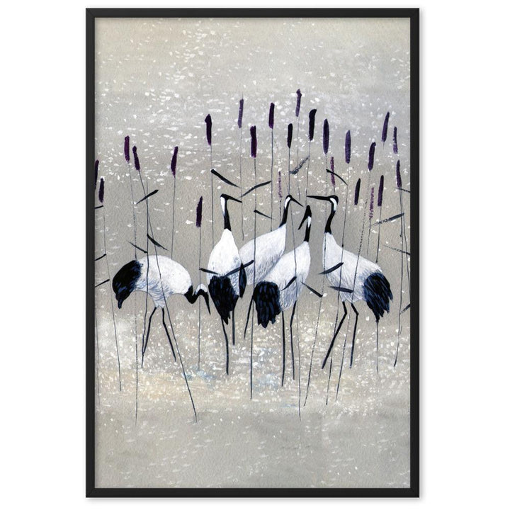 Kranichfamilie - Poster artlia