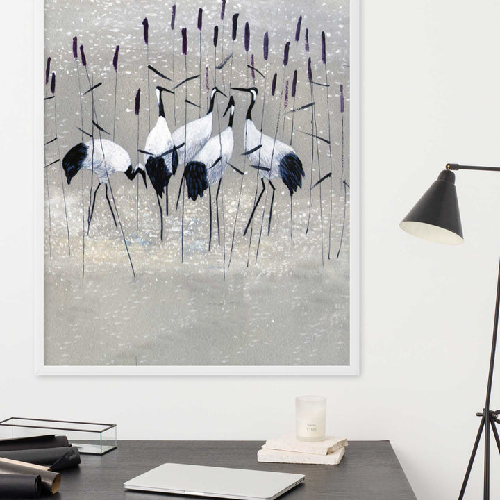 Kranichfamilie - Poster artlia