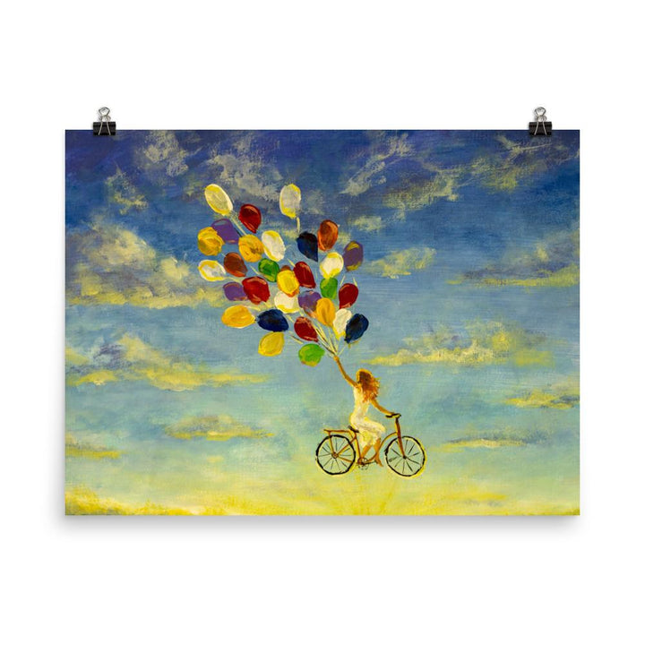 Luftballons am Himmel - Poster 20x25 cm artlia