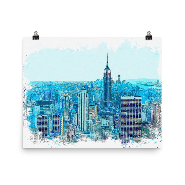 New York in Blau - Poster 20x25 cm artlia