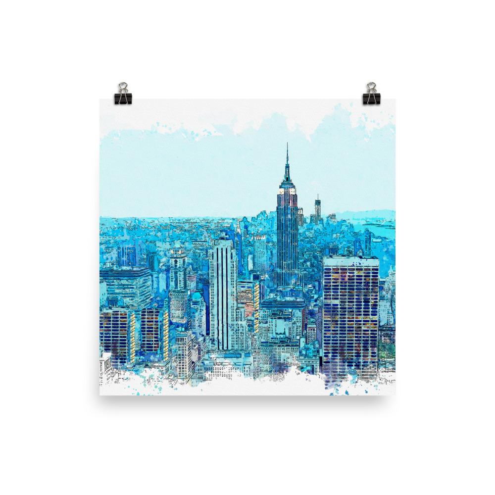 New York in Blau - Poster 25x25 cm artlia