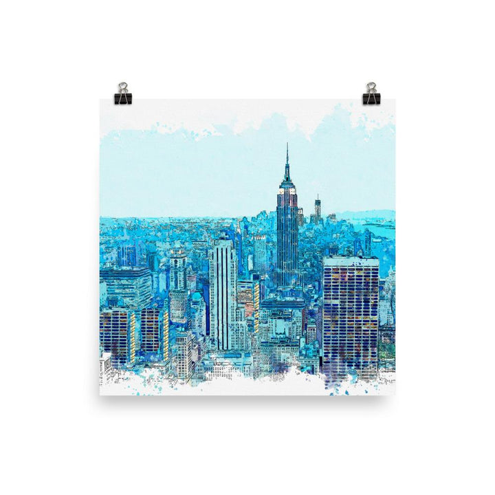 New York in Blau - Poster 25x25 cm artlia