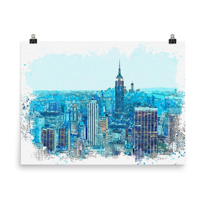 New York in Blau - Poster 30x41 cm artlia