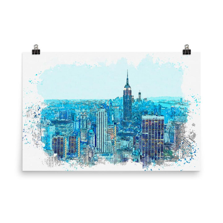 New York in Blau - Poster 30x45 cm artlia