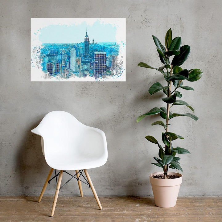 New York in Blau - Poster artlia