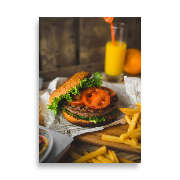 Poster - Burger und Pommes 21×30 cm artlia