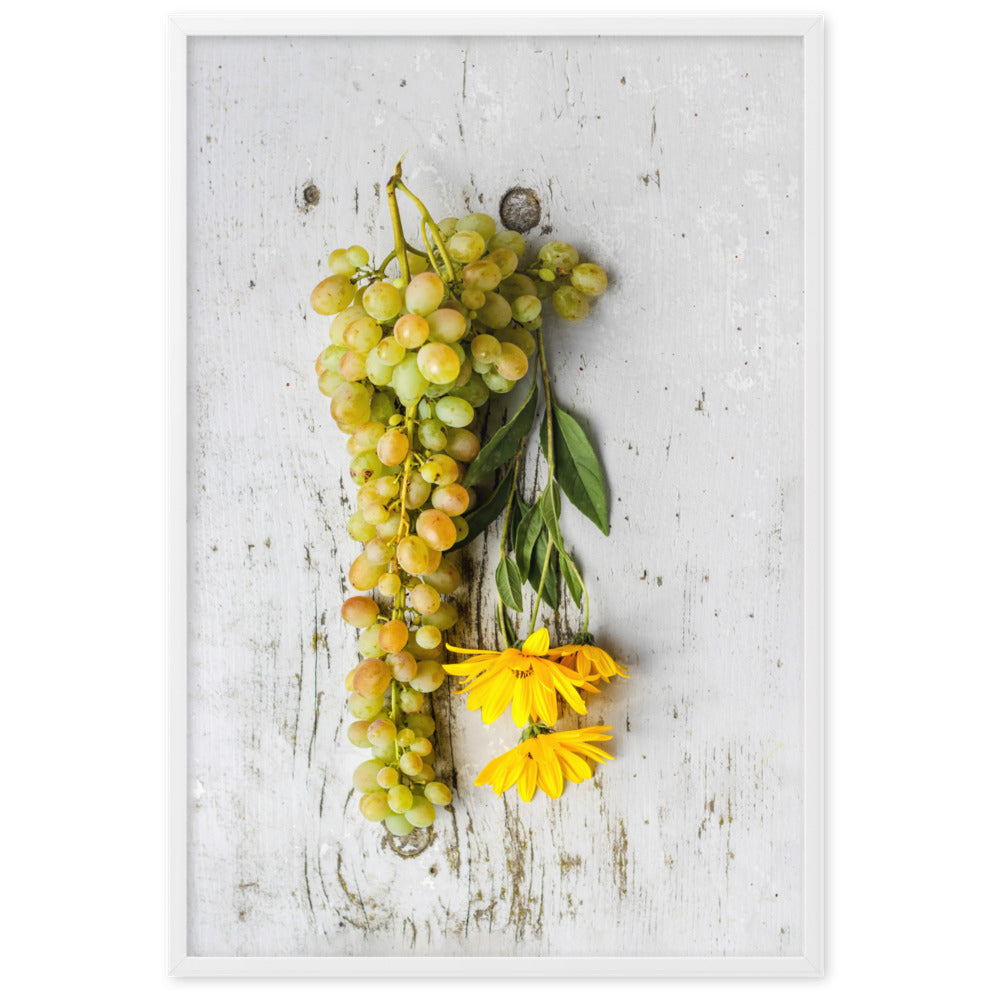 Poster - Weintrauben und Blumen artlia