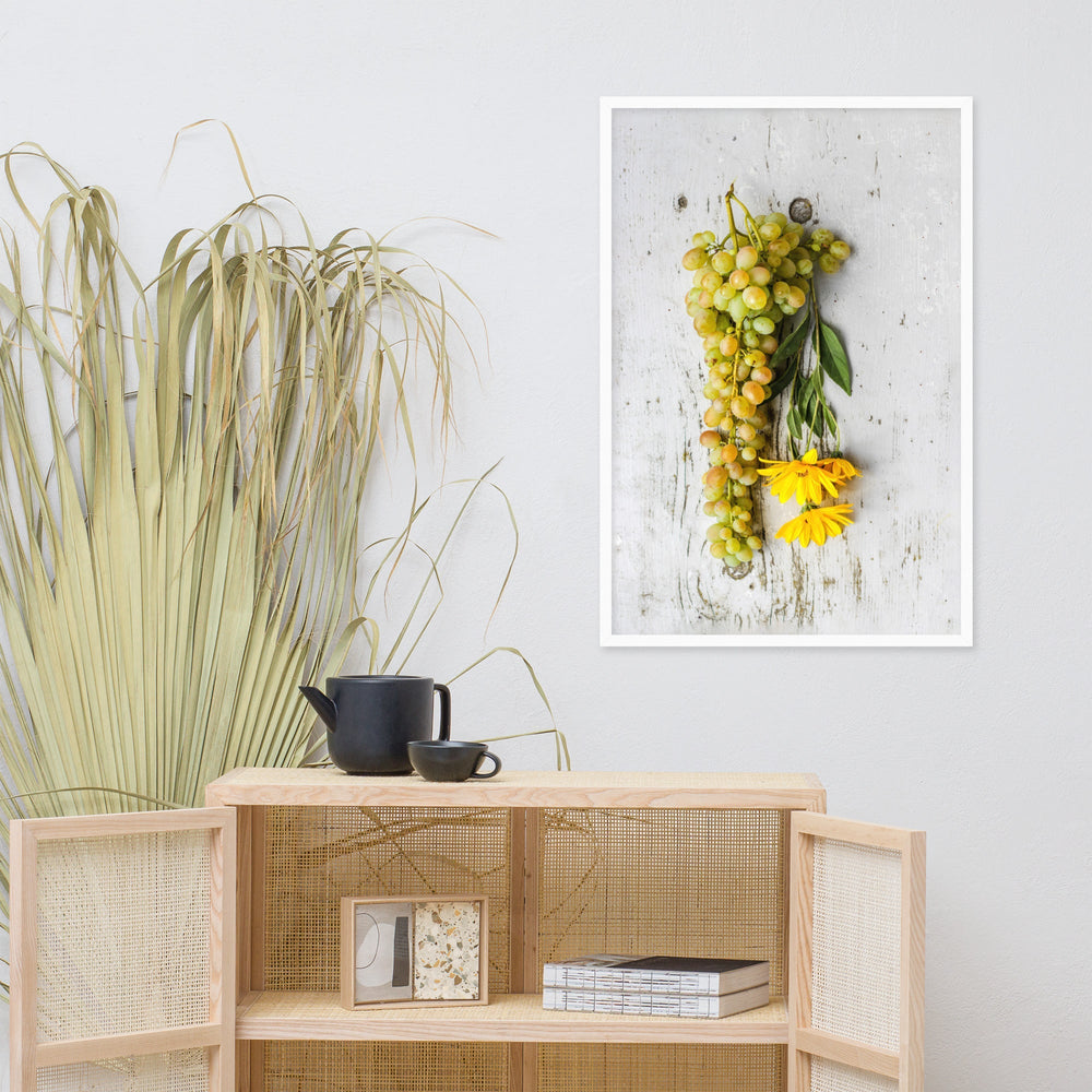 Poster - Weintrauben und Blumen artlia