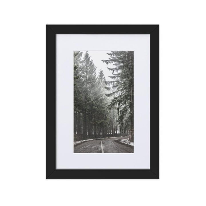 Snow Landscape 6 - Poster im Rahmen mit Passepartout Schwarz / 21×30 cm artlia