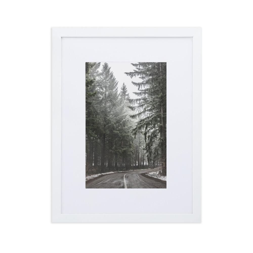 Snow Landscape 6 - Poster im Rahmen mit Passepartout Weiß / 30×40 cm artlia