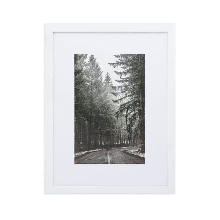 Snow Landscape 6 - Poster im Rahmen mit Passepartout Weiß / 30×40 cm artlia