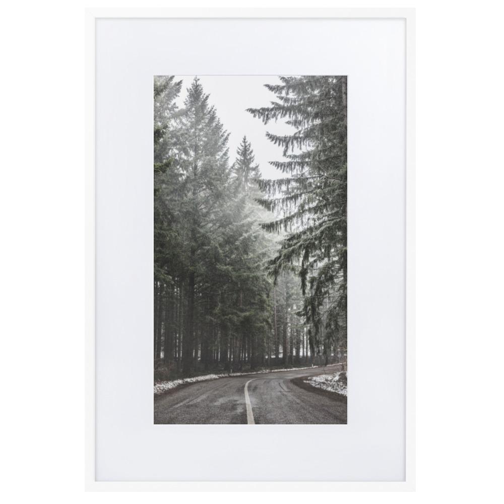 Snow Landscape 6 - Poster im Rahmen mit Passepartout Weiß / 61×91 cm artlia