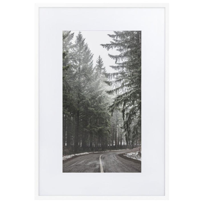 Snow Landscape 6 - Poster im Rahmen mit Passepartout Weiß / 61×91 cm artlia