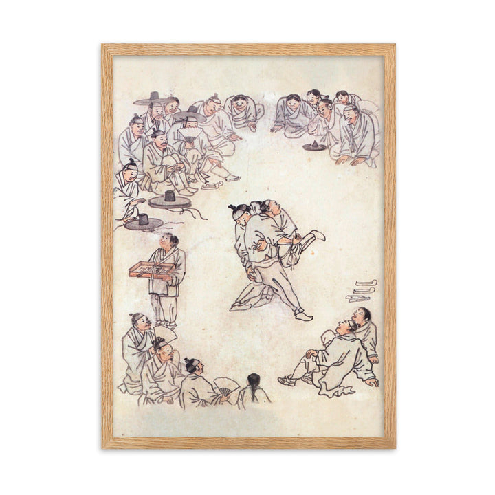 Ssireum-do, Kim Hong-do - Poster im Rahmen Oak / 50×70 cm artlia