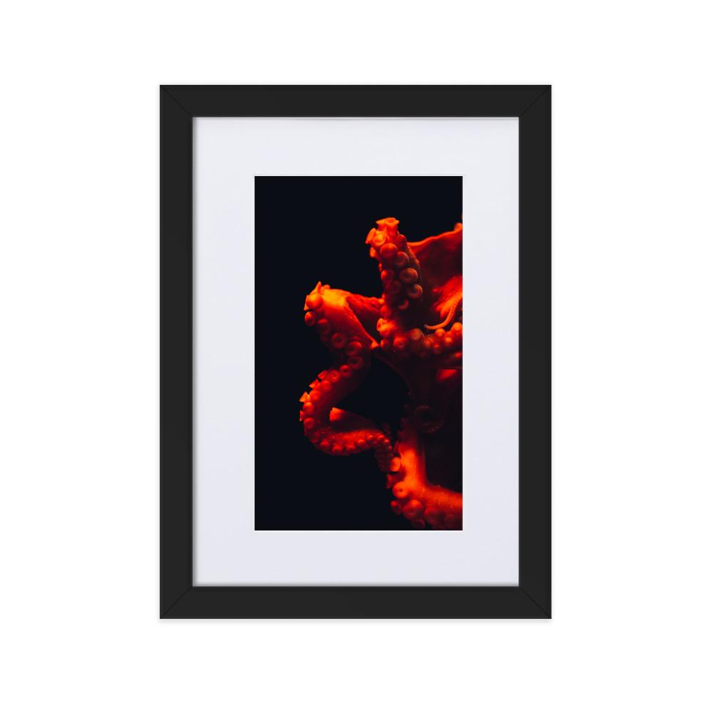 Wütender Oktopus - Poster im Rahmen mit Passepartout schwarz / 21×30 cm artlia