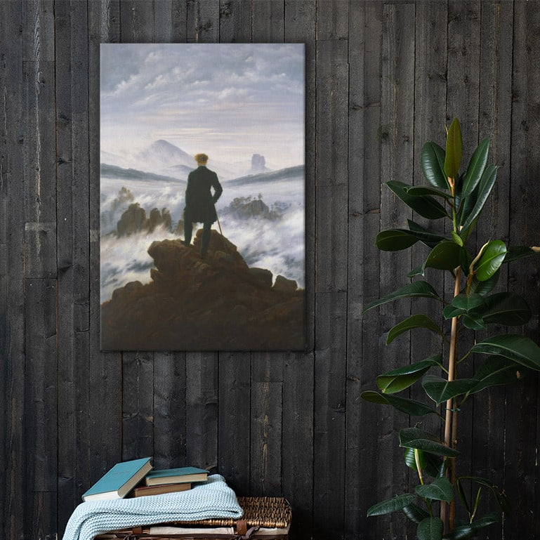 canvas- Wanderer über dem Nebelmeer von Caspar David Friedrich 