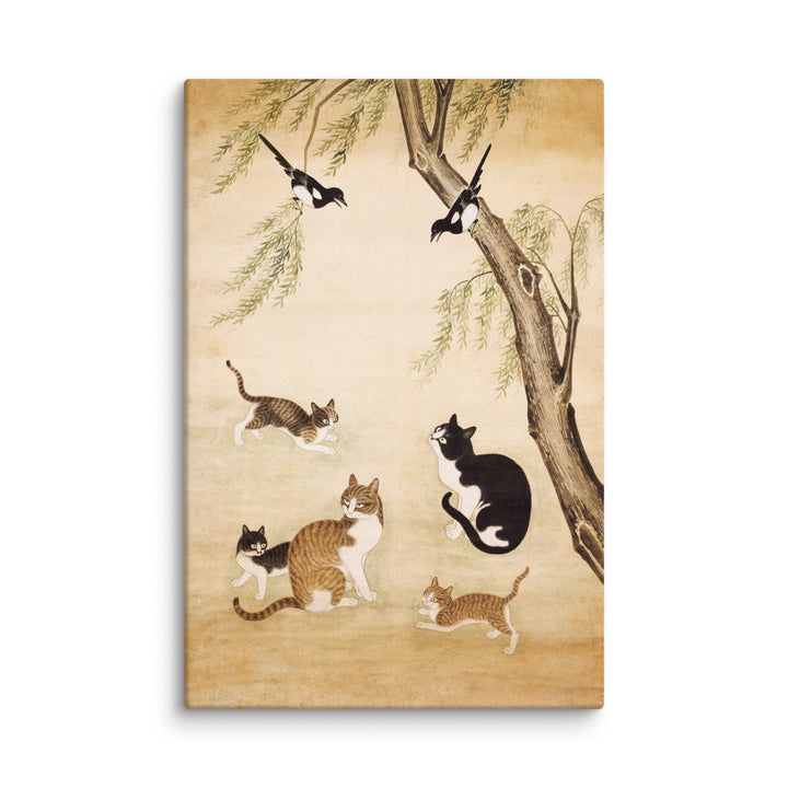 canvas-_in_-12x18-ji-un-jo-katzen-unter-der-weide-cats-under-the-willow