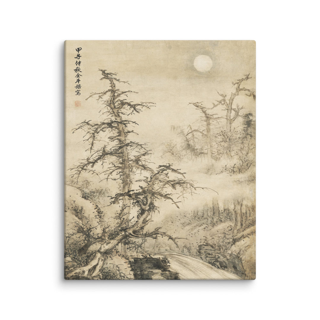 Canvas - Mondverlichte herfstlandschap