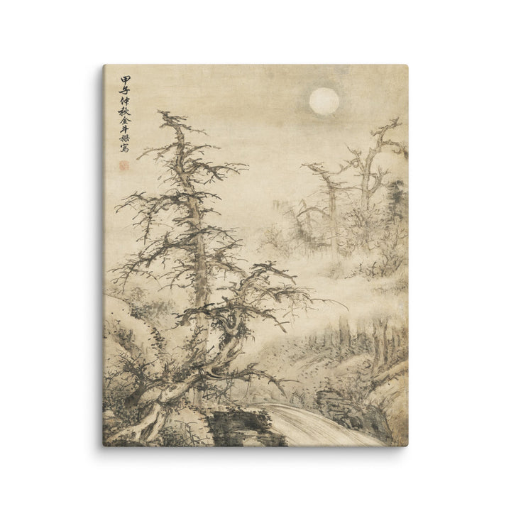 Canvas - Mondverlichte herfstlandschap