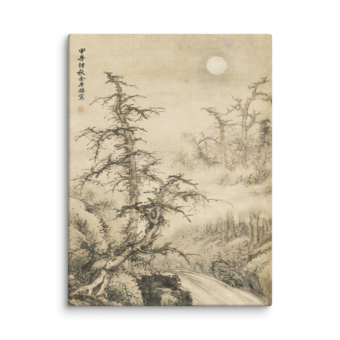 Canvas - Mondverlichte herfstlandschap