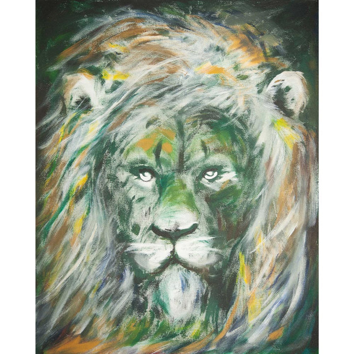 Peinture originale - Lion vert, Hyoun Wook Song