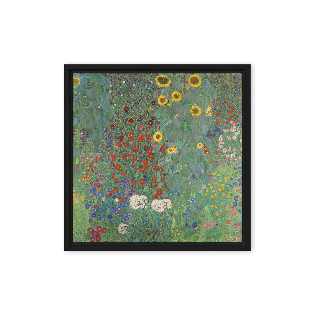 Canvas - Gustav Klimt, Garden with Sunflowers, Garten mit Sonnenblumen ARTLIA Schwarz / 41x41 cm (16″×16″) artlia