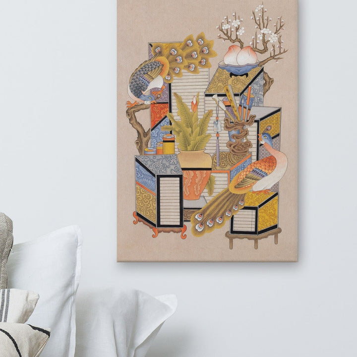 canvas-korean-sehnsucht-nach-wissen-mit-pfau-longing-for-knowledge-with-peacock-seungmin-yoon_7_-min