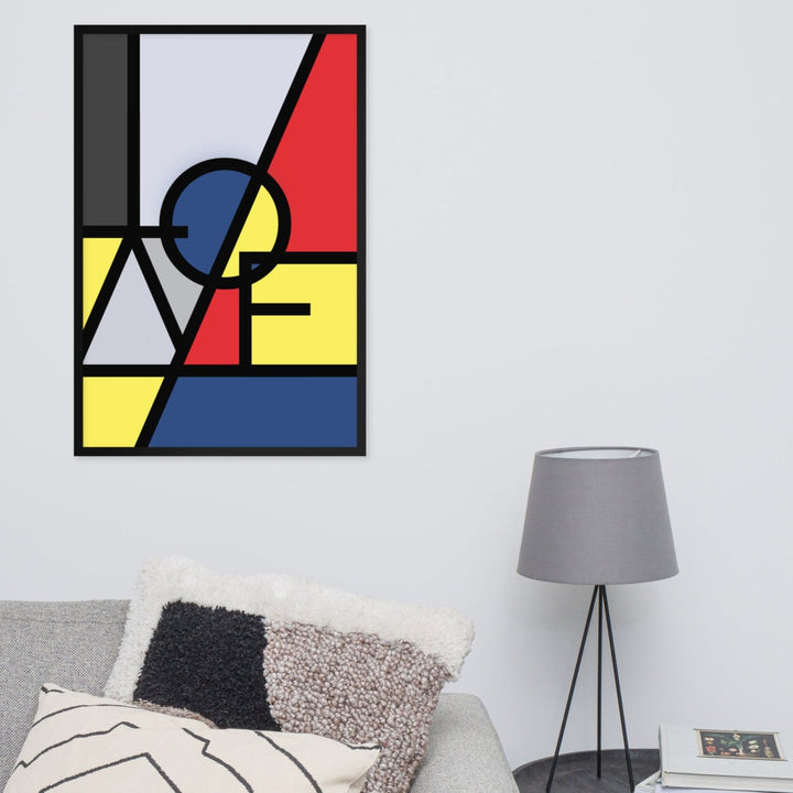 Poster - "LOVE" in the style of Mondrian