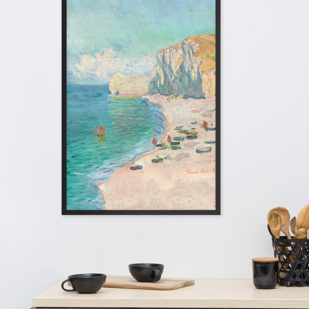 Poster - Claude Monet, Étretat: The Beach and the Falaise d'Amont