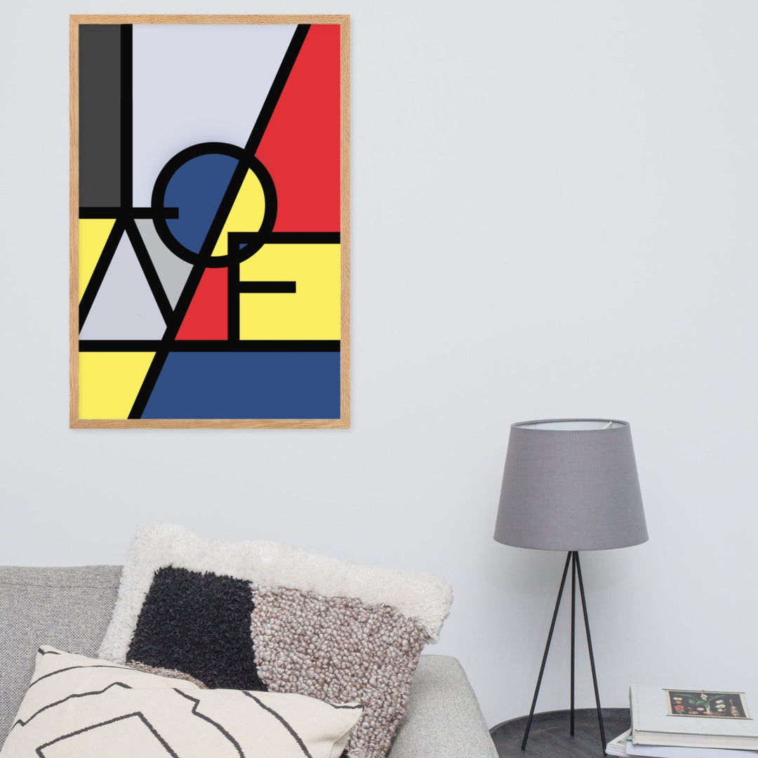 Poster - "LOVE" in the style of Mondrian