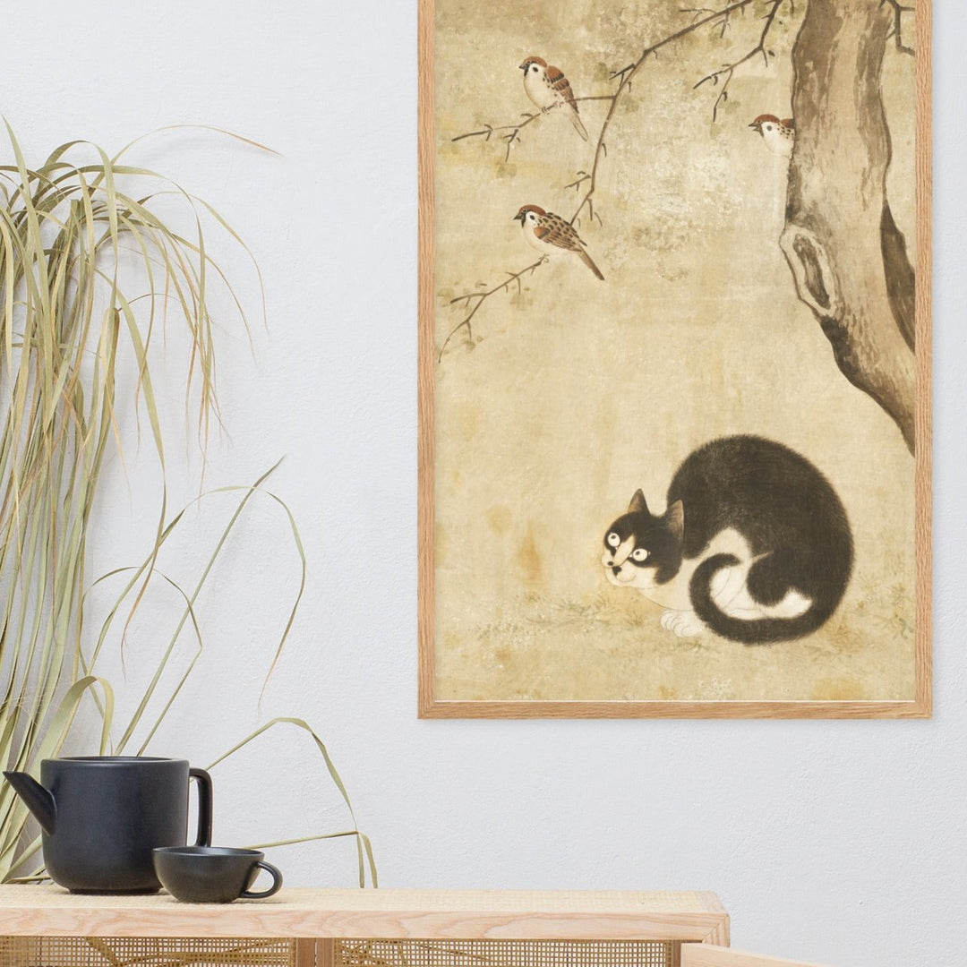 Affiche - Chat et moineaux, Byeon Sang-byeok