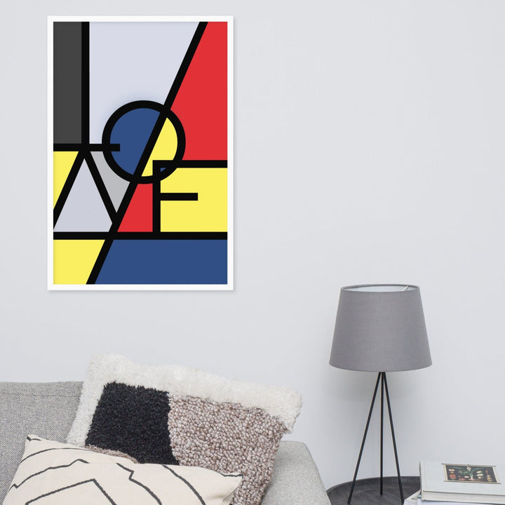 Poster - "LOVE" in the style of Mondrian