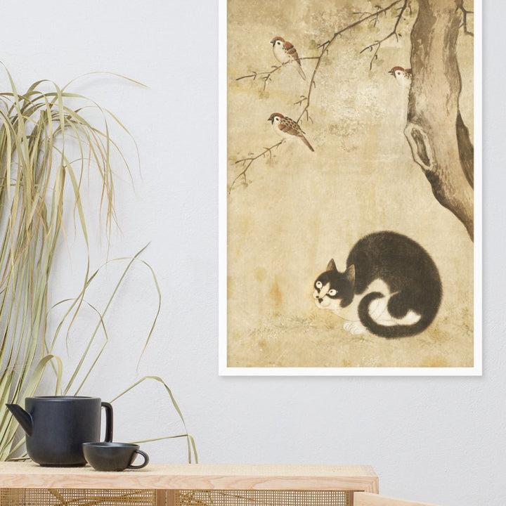 Affiche - Chat et moineaux, Byeon Sang-byeok