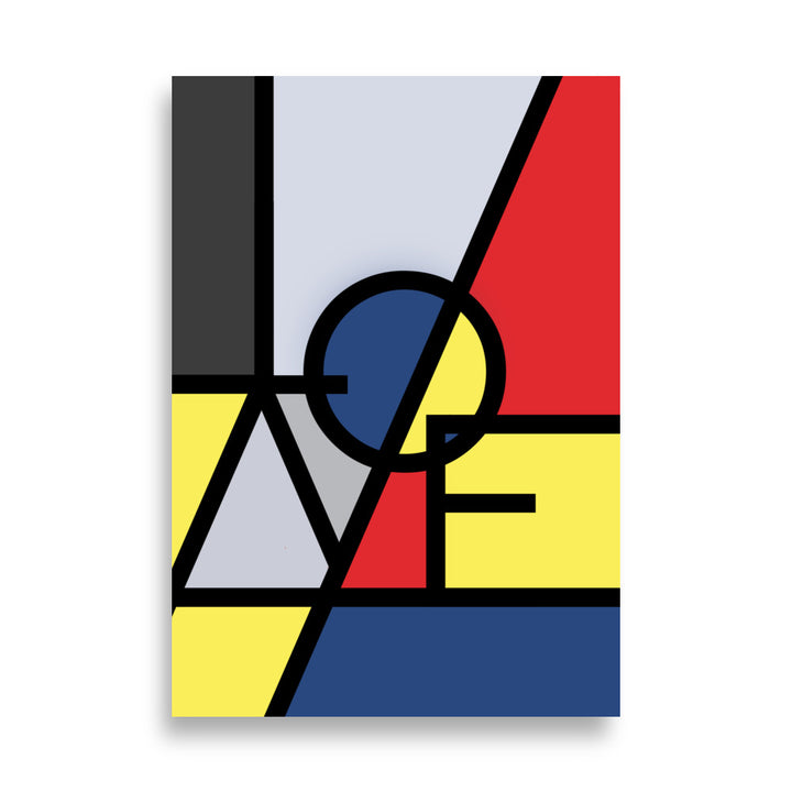 Poster - "LOVE" in the style of Mondrian