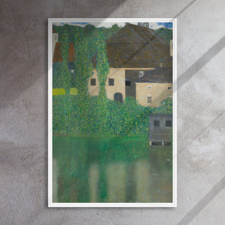 framed-canvas-_in_-white-24x36-Gustav-Klimt-Wasserschloss-Kammer-am-Attersee-min