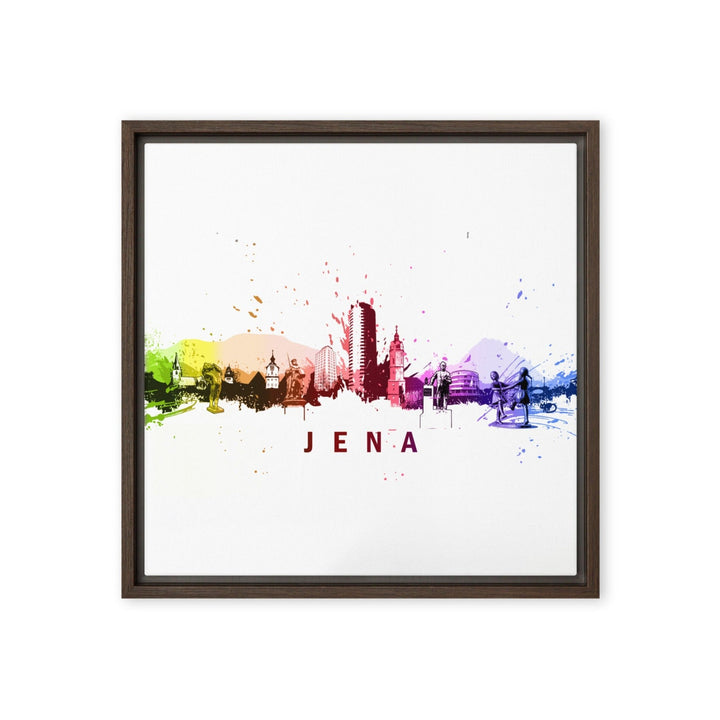 Gerahmte Leinwand - Skyline Jena Marko Kurth Braun / 41x41 cm (16″×16″) artlia