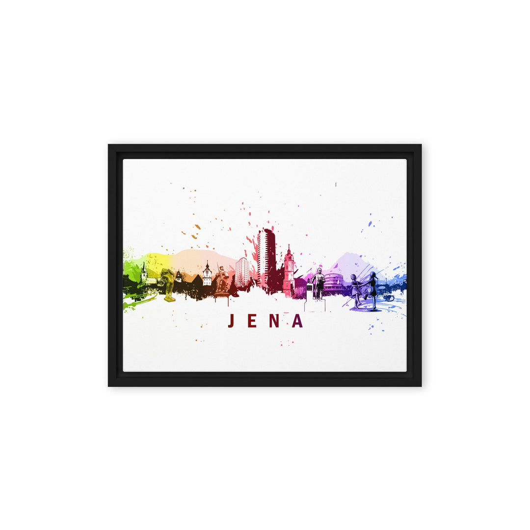 Gerahmte Leinwand - Skyline Jena Marko Kurth Schwarz / 31x41 cm (12″×16″) artlia