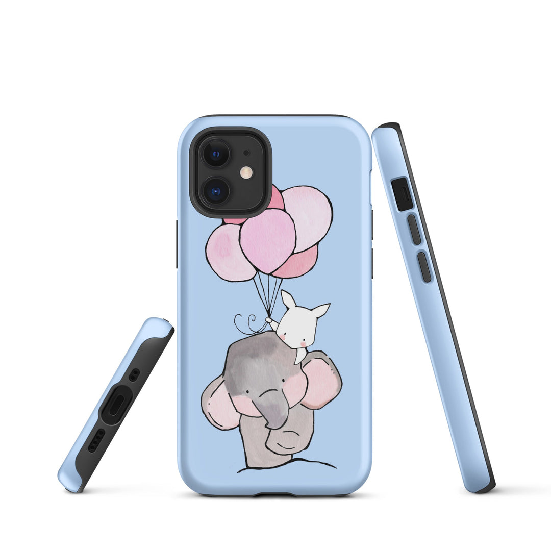 Hardcase iPhone® Handyhülle - Elefant und Hase mit Luftballon Kuratoren von artlia iPhone 12 mini artlia