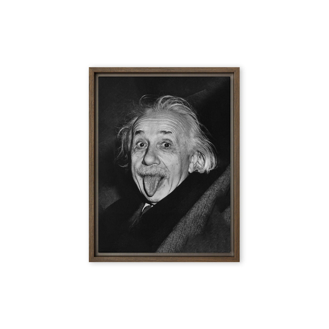 Leinwand - Albert Einstein Zunge Arthur Sasse Braun / 31x41 cm (12″×16″) artlia