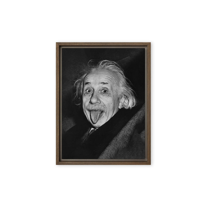 Leinwand - Albert Einstein Zunge Arthur Sasse Braun / 31x41 cm (12″×16″) artlia