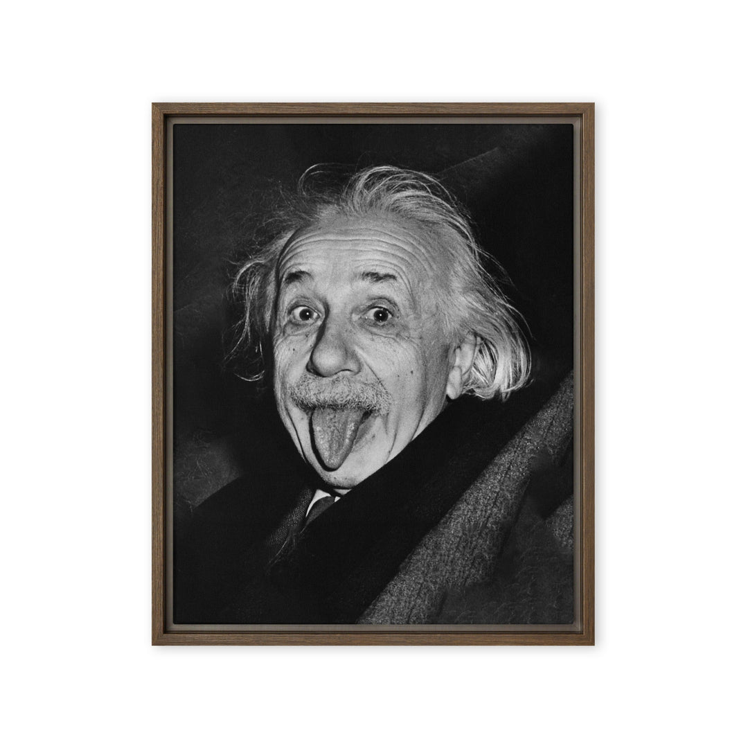 Leinwand - Albert Einstein Zunge Arthur Sasse Braun / 41x51 cm (16″×20″) artlia