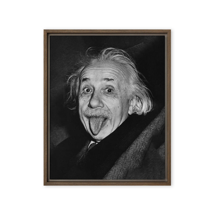 Leinwand - Albert Einstein Zunge Arthur Sasse Braun / 41x51 cm (16″×20″) artlia