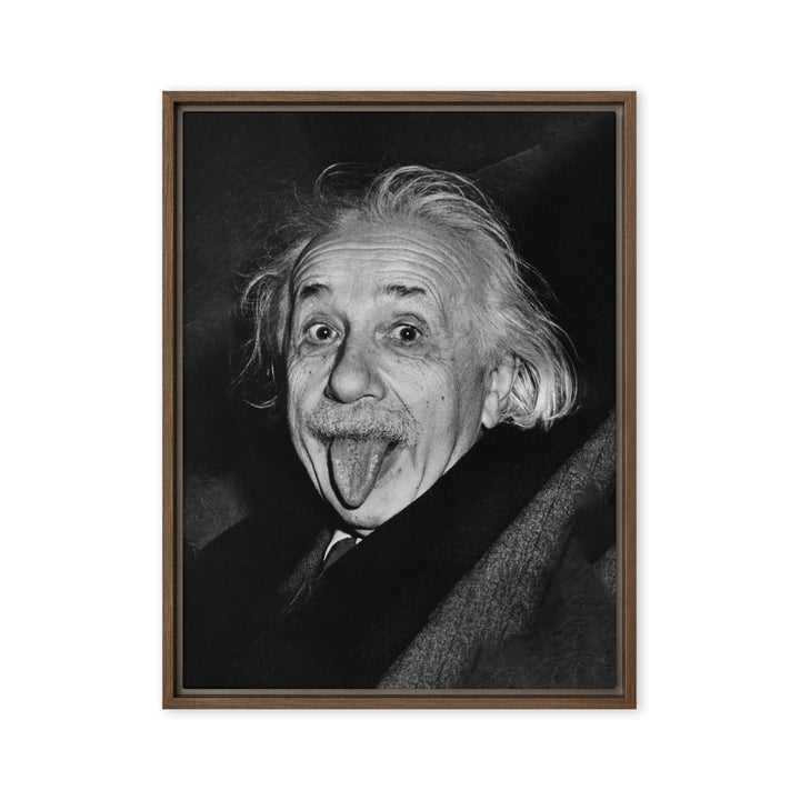 Leinwand - Albert Einstein Zunge Arthur Sasse Braun / 46x61 cm (18″×24″) artlia