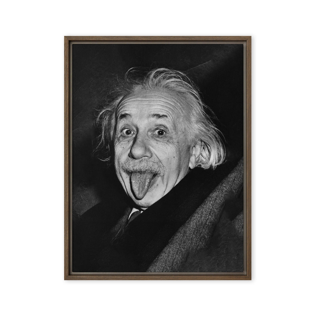 Leinwand - Albert Einstein Zunge Arthur Sasse Braun / 61x81 cm (24″×32″) artlia