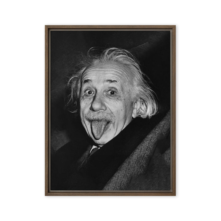 Leinwand - Albert Einstein Zunge Arthur Sasse Braun / 61x81 cm (24″×32″) artlia